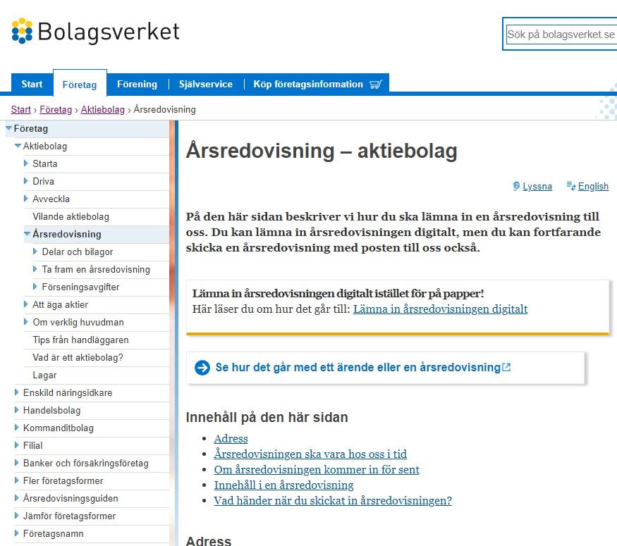 Bolagsverket En bra källa till information och exempel för