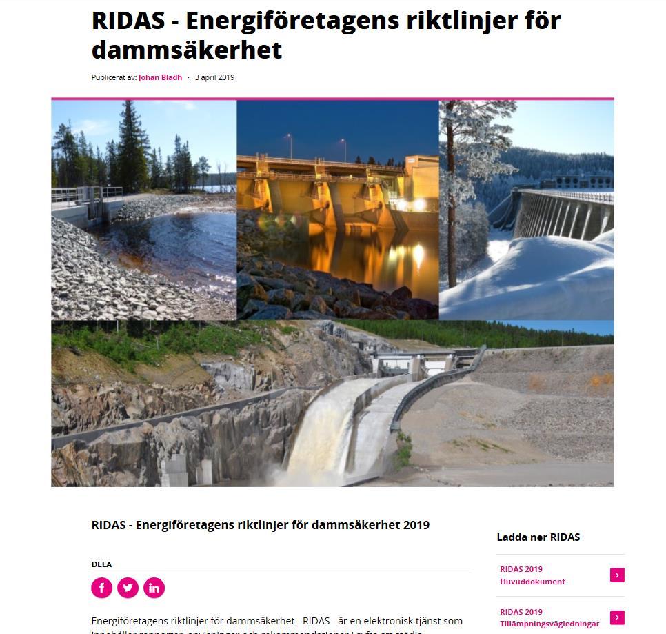 RIDAS 2019 åtkomst genom Energiföretagens hemsida https://www.energiforetagen.