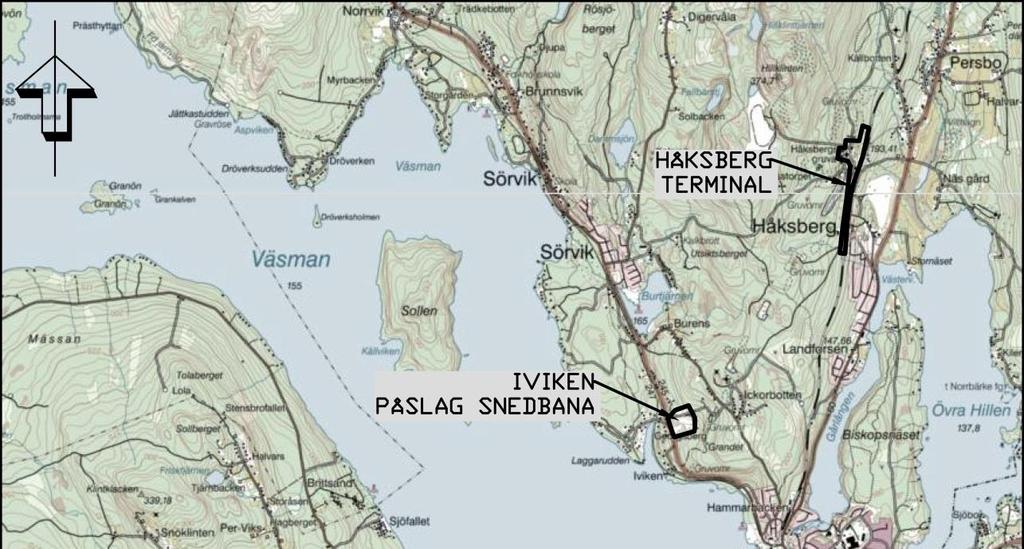 Figur 1. Översikt över anläggningar i anslutning till Ludvika gruvor. Förädling av malmen från Ludvika gruvor kommer att ske i ett anrikningsverk vid Skeppmora.