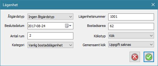 Bostad: Småhus med flera lägenheter och Bostad: Flerfamiljshus Bostäder med detaljerat ändamål satt till antingen småhus med flera lägenheter eller flerfamiljshus måste ha lägenheter.