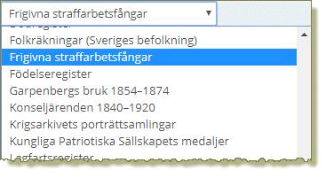 Frigivna straffarbetsfångar Fångvårdsstyrelsens arkiv över frigivna straffarbetsfångar mellan åren 1876 1939 har skannats in och registrerats.