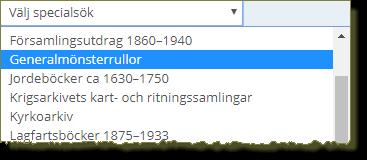 Generalmönsterrullor Rullorna 1620-1723 upptar all slags personal och omfattar ett stort antal regementen, utskrivna och värvade, svenska som utländska.