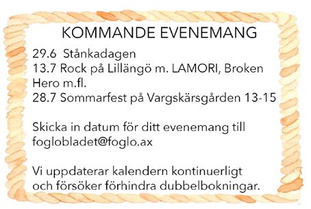 15 FÖGLÖBLADET MAJ 2019 ANNAGÅRDENS MENY med reservation för ändring Vecka 18 Må 29.4 kålpudding Ti 30.4 köttbullar, småkorv, jansson On 1.5 marinerad stek To 2.5 grönsaksbiff Fr 3.