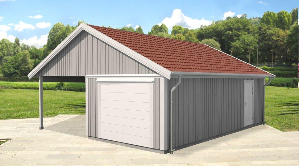 VIBO GARAGE/CARPORT 64,4 Ett dubbelgarage där den andra sidan har gjorts om till en carport.