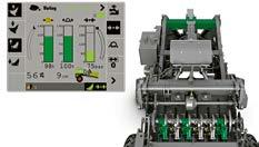 belastningen visas på terminal i förarhytten Totalt tre sensorer på knytarna tar fram det andra kontrollvärdet NYHET, endast från CLAAS: automatisk presstrycksreglering.