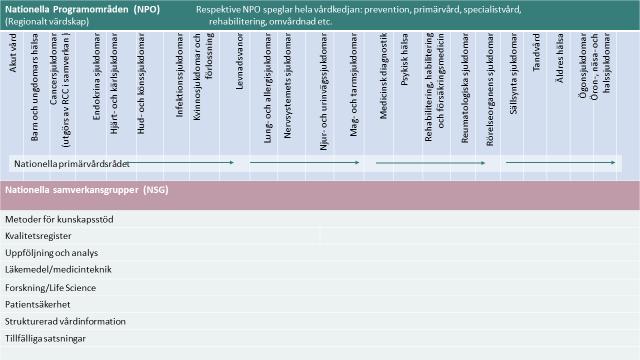 Nationell samverkan för kunskapsstyrning Sammanhållen struktur för kunskapsstyrning i regionerna Under 2018 inrättades den nya strukturen för kunskapsstyrning i regionerna med nationella