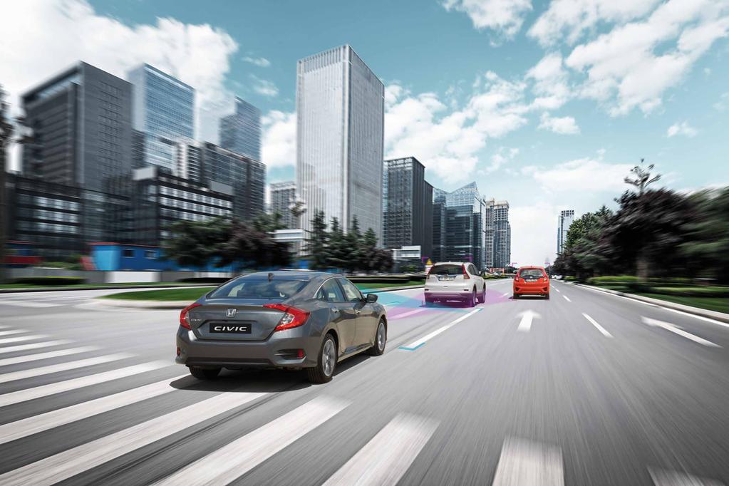 HONDA SENSING Den här nya uppsättningen av säkerhetsfunktioner kommer att bidra till att hålla dig och dina passagerare säkra när du kör.