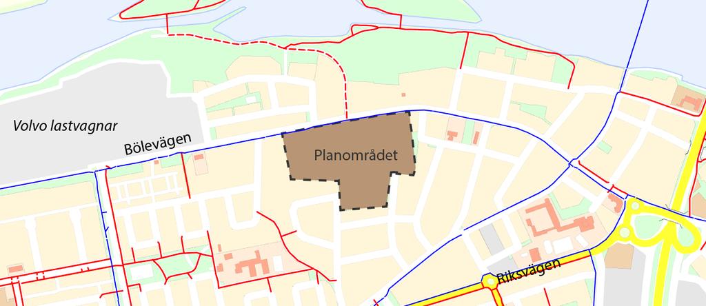 2.2 BUSSTRAFIK Lokaltrafikens stomlinje 9 kör efter Bölevägen med 15-minuterstrafik där hållplatser finns enligt karta 2-2.