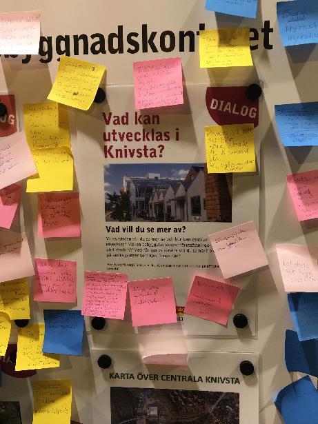 Fem affischer med olika information och frågeställningar presenterades för deltagarna.