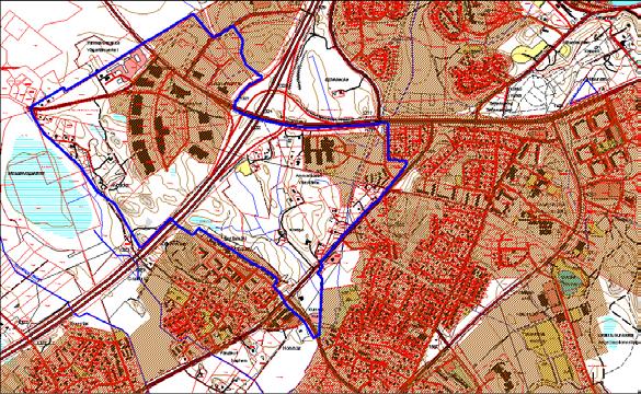 I delgeneralplanen för de centrala delarna har man anvisat planområdet i huvudsak som utredningsområde.