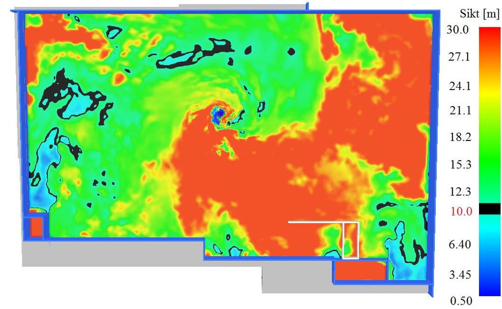Höjd [m] Figur 8.45 visar ett medelvärde för de fyra temperaturträd som fanns i lokalen.