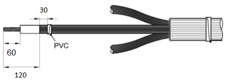 PEX-isoleringen Tips: fäst en eltejp 30 mm bakom kanten för det yttre ledande skiktet 10a) Material från påse 2 Skydda ledarändarna med PVC tejp Lägg lite silikonfett GM1 vid yttre ledande skiktets