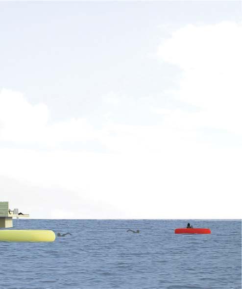 En tillgängligthetsanpassad ramp förbinder den befintliga bryggan med den nya.