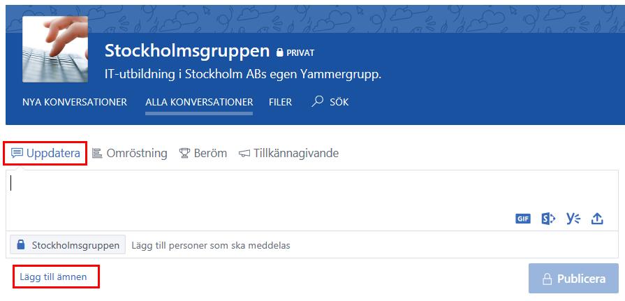 Lägga till ämnen som kan taggas i inlägg 1.