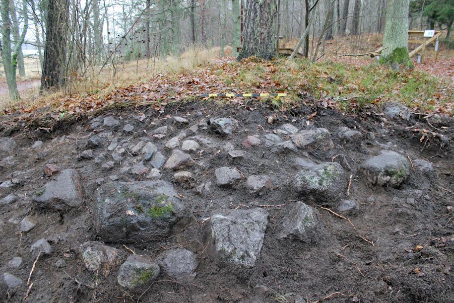Figur 16. Stensättningen Järfälla 253:1/434 efter att den grävts fram till hälften. Foto från SO. Figur 17.