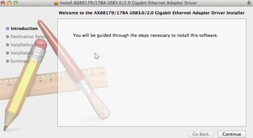 automatiskt efter att ditt Mac OSX system startar om). 2. Klicka på AX88179_178A_vx.