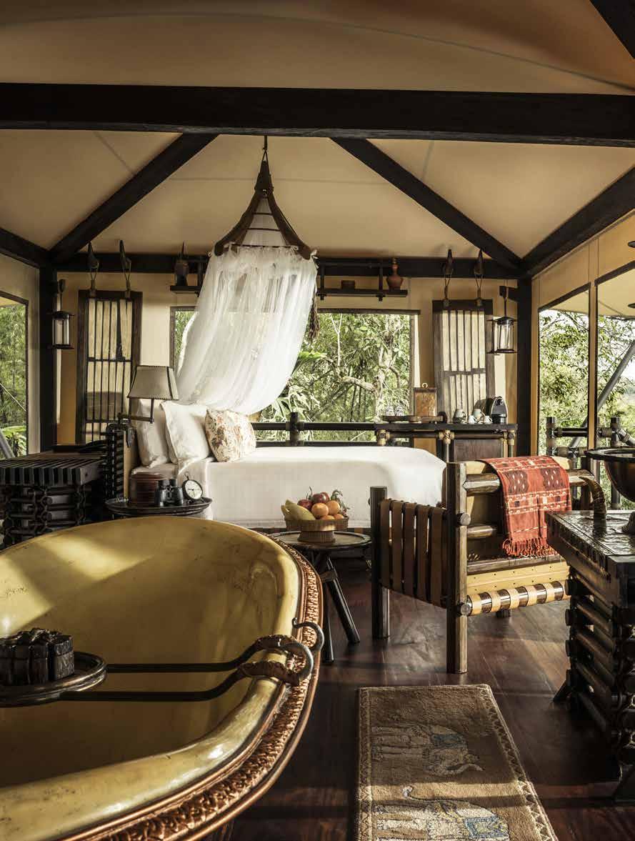 5. Four Seasons Golden Triangle, Thailand HITTA LUGNET I DEN THAILÄNDSKA DJUNGELN I norra Thailand vid gränsen till Burma och Laos finns den här lyxiga glampingplatsen gömd i