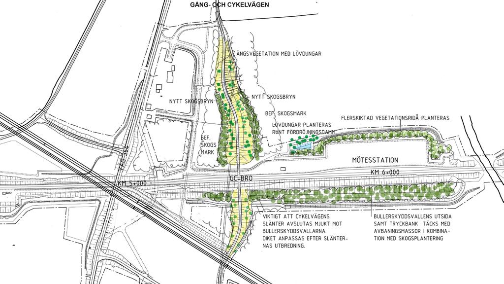 Figur 5.34 Sektion genom gång- och cykelvägen mellan Ersmark och Ersboda vid km 0+300.
