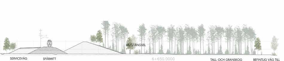 Mötesstationen kommer att ligga i kanten av det öppna odlingslandskapet vilket gör att den ligger i blickfånget från villabebyggelsen i Ersforsen.
