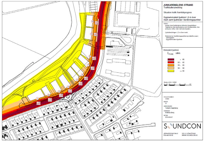 Bilaga 1 Ekvivalent ljudnivå från Östra vägen Bilaga 2 Maximal ljudnivå från Östra vägen Begränsning av markens bebyggande På plankartan står texten marken får inte bebyggas som är ett äldre uttryck