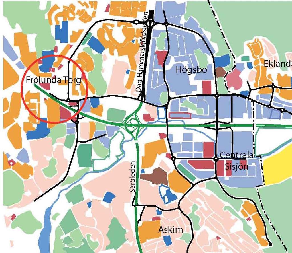 G ö t e b o r g F ä s s b e r g s d a l e n - Marka Markanvändning Den huvudsakliga markanvändningen på Göteborgssidan är verksamheter.