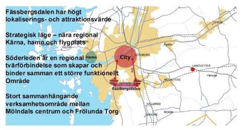 Fässbergsdalen Fässbergsdalen är Nordens största sammanhängande industri- och verksamhetsområde med ca 24.000 arbetstillfällen och en omfattande handel med varierat utbud.
