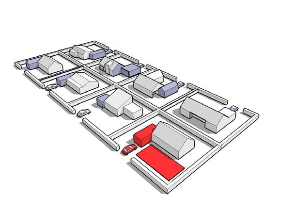 Som komplement till de gröna rummen på markplan kommer det även att finnas Biotoptak på förråd och miljöhus, grönskande pergola vid entréerna samt olika