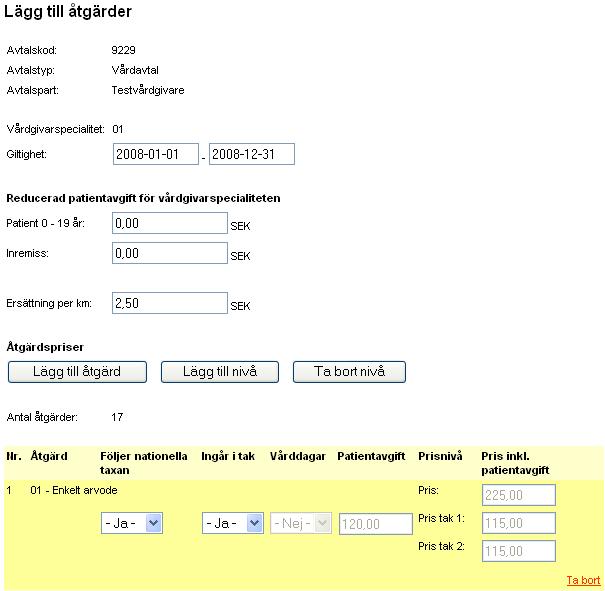 10 Genom att klicka på knappen lägg till vårdgivarspecialitet kan du lägga till en vårdgivarspecialitet.