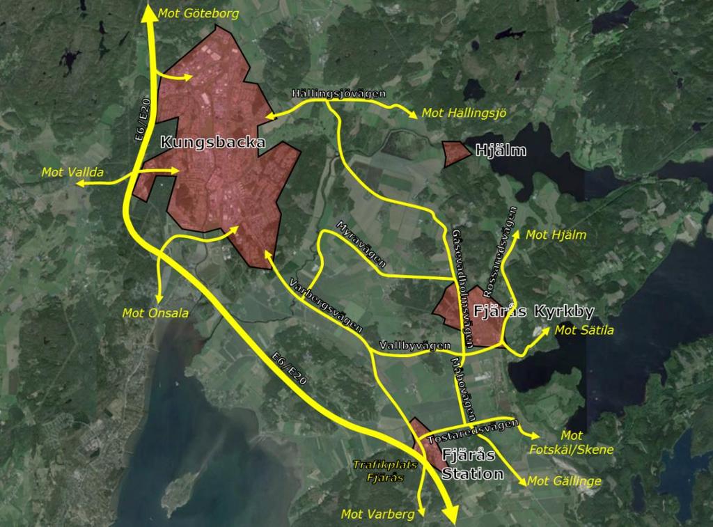 Kungsbacka. På orten finns inga egentliga verksamhetsområden på orten, men den är omgiven av jordbruksmark.