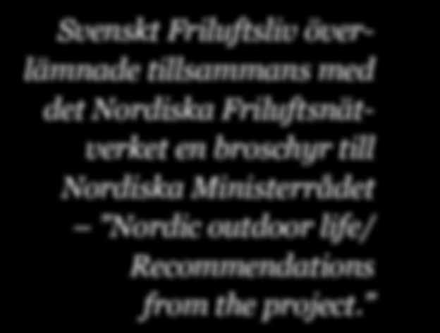 Friluftsnätverket en broschyr till Nordiska