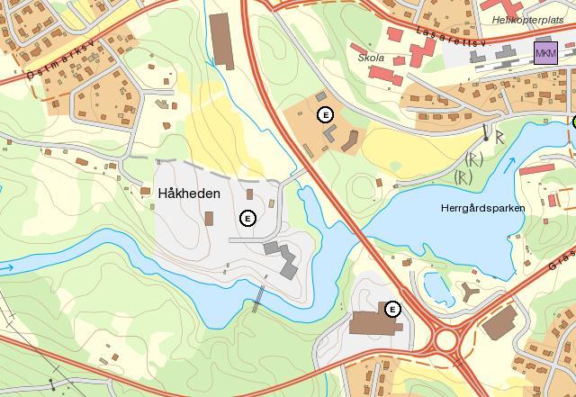 Figur 6 Potentiellt förorenade områden i närheten av vattenuttaget i Torsby.