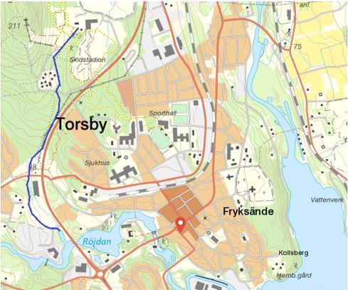 2.4 Ledningsdragning Intagsledningen till pumphuset har en dimension på 300 mm och är förlagd ute i Röjdan på en sträcka av 15 meter.