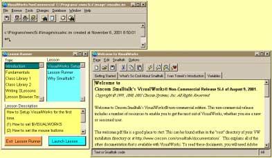 att veta om man sitter hemma...). Starta objektmaskinen (eng. Object Engine), dvs VisualWorks virtuella maskin, med aktuell omgivningsfil (eng. image) som argument: DATAN>/pkg/visual/5i.