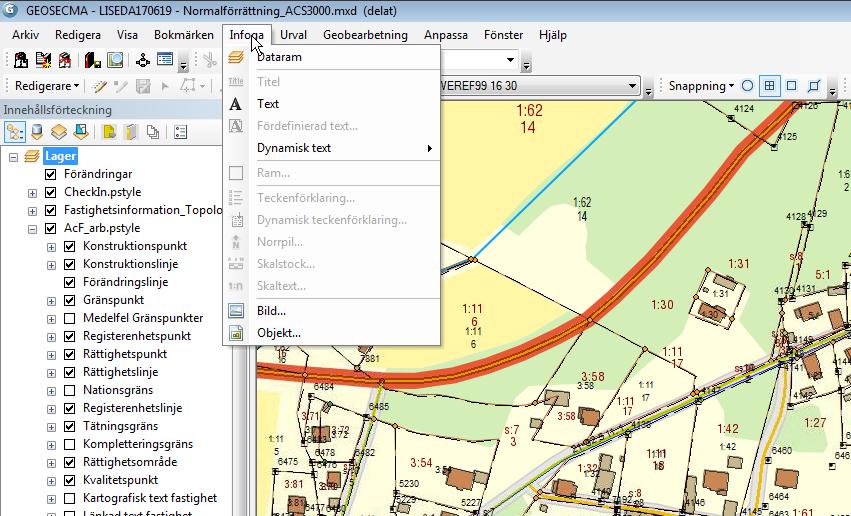 Rullgardinsmenyer Rullgardinsmenyer för de vanliga menyerna fungerar som i vilket Windows-program som helst med struktur och funktionalitet.