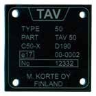 TAV50 Högsta D-värde: 190 kn 103 109 192 TAV50D