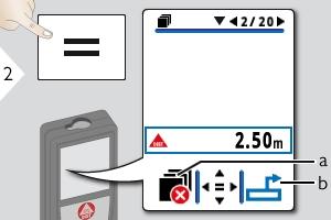 Funktioner Minne (de 20 senaste resultaten) a) Radera minnet b)
