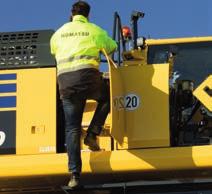 Säkerhet först Optimal arbetsplatssäkerhet Säkerhetsfunktionerna i Komatsu PW180-11 uppfyller alla de senaste branschstandarderna och arbetar tillsammans för att minimera risken för