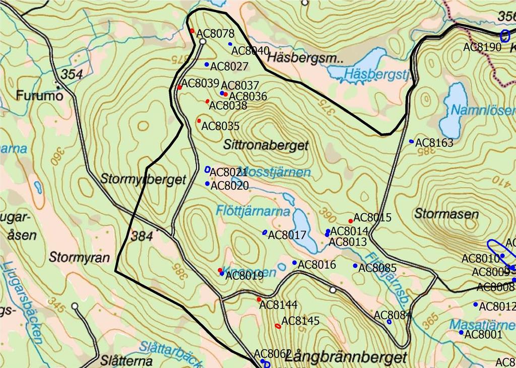 Figur 2. Karta 1 av 7. Kulturhistoriska ar i utredningsområdet.