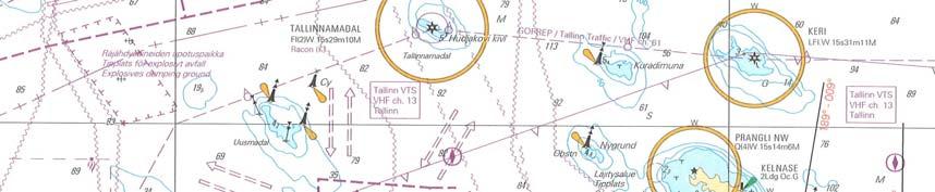 Under resan ställdes kombinationsapparaten endast på sjökortsvisning eftersom man ville iaktta den farled som leder
