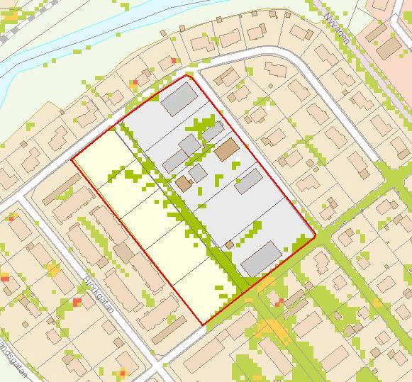 Sida 6 av 12 Skyfallsanalys där grön markering visar områden berörda av beräknade framtida 100-årsregn. Fornlämningar Planområdet omfattas ej av några kända fornlämningar.