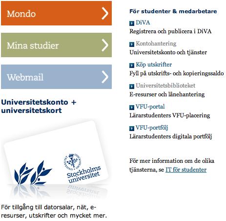 Du får en epostadress, kan logga in på datorer i våra och i centrala datorsalar i Frescati, komma åt litteraturdatabaser, använda trådlöst internet på campus (om du har trådlöst nätverkskort i din