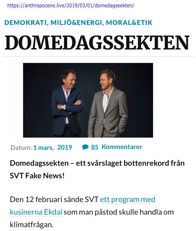 Sverige kommer inte att förbli ett högt utvecklat land om vi fäster större tilltro på ett 15-årigt barn än professorer i fysik. Det är en domedagssekt som har tagit över samhället.