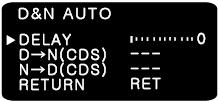 7-6. DAY&NIGHT You can display pictures in Color or B/W. - AUTO : Automatically turns between Day and Night Mode according to AGC operation.
