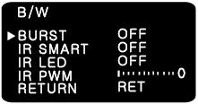 N D : To adjust lux level for switching Night to Day. RETURN : Returns to the SET MENU. NOTE Switching Lux level is not adjustable with CDS-operated D/N cameras.