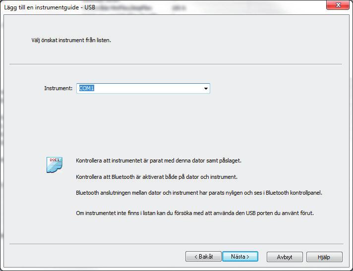 4.2.3. BLUETOOTH ASLUTIG Anmärkning: Bluetooth-modulerna på både PC och PEL måste vara aktiverat och påslagen innan en Bluetooth-anslutning kan upprättas.