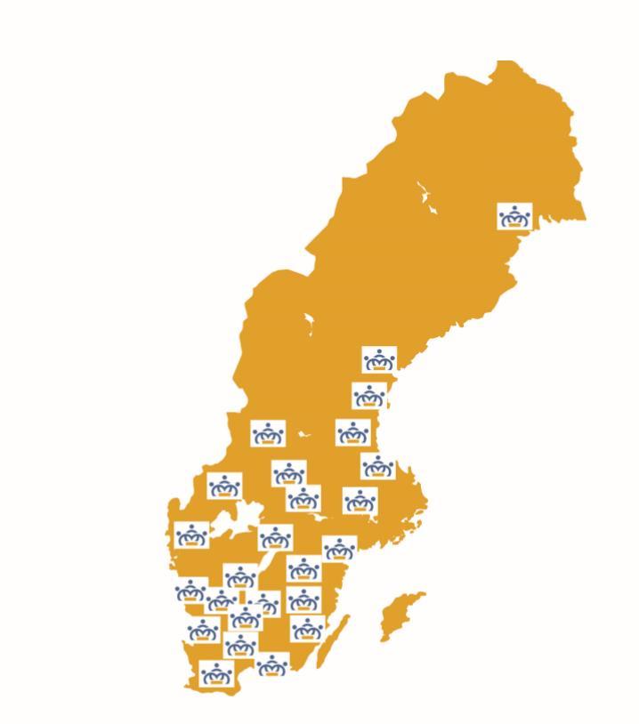 TEKNIKCOLLEGE Sveriges största samverkansplattform för frågor rörande kompetensförsörjning för industrin 25 godkända Teknikcollegeregioner 143 godkända enskilda utbildningsanordnare Ca 180 kommuner