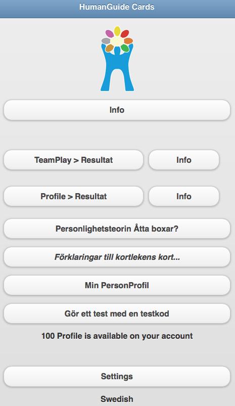 + En webbapp: Välj en funktion - TeamPlay eller - Profile