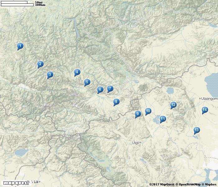 ALTAJ & VÄSTRA MONGOLIET 1. Seminsk 2. Chike-Taman 3. Inya 4. Ulagan plateau 5. Kuray steppe 6. Tudtyaryk yurt camp 7.
