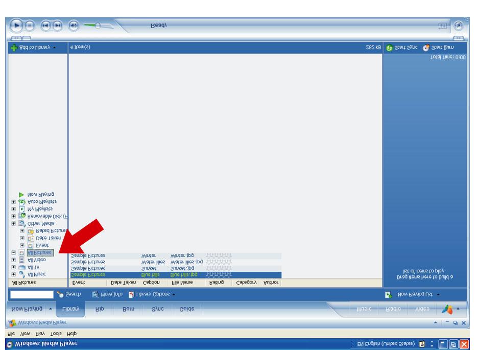 6. Selezionare il tab Library (Libreria) per avere accesso al catalogo multimediale. 7.