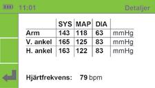 Under mätning eller när resultaten visas kan en varning synas på skärmen. Om ett fel uppstår under mätningen, visas en varning i en blå ruta och mätningen avbryts automatiskt.